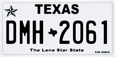 TX license plate DMH2061