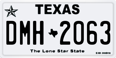TX license plate DMH2063