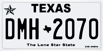 TX license plate DMH2070