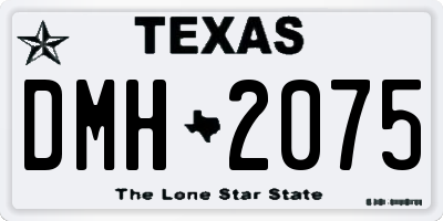 TX license plate DMH2075
