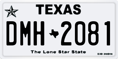 TX license plate DMH2081