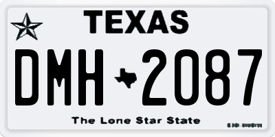 TX license plate DMH2087