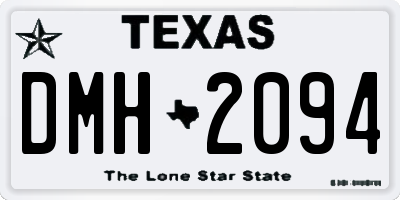 TX license plate DMH2094