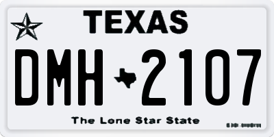 TX license plate DMH2107