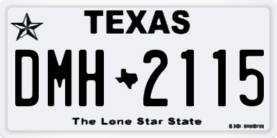 TX license plate DMH2115