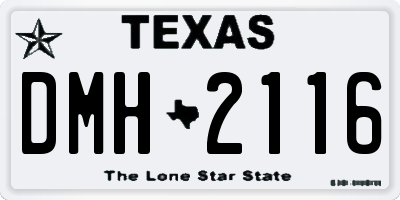 TX license plate DMH2116