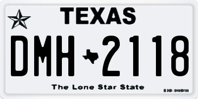 TX license plate DMH2118