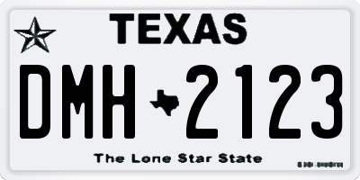 TX license plate DMH2123