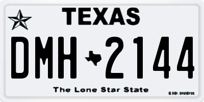 TX license plate DMH2144