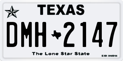 TX license plate DMH2147