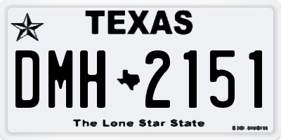 TX license plate DMH2151