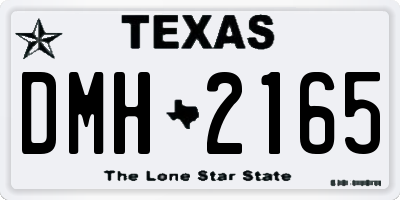 TX license plate DMH2165