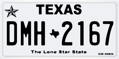 TX license plate DMH2167