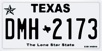 TX license plate DMH2173