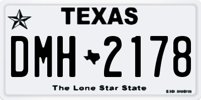 TX license plate DMH2178