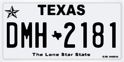 TX license plate DMH2181