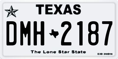 TX license plate DMH2187