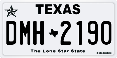 TX license plate DMH2190