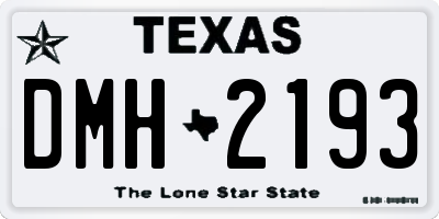 TX license plate DMH2193