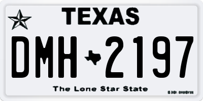 TX license plate DMH2197