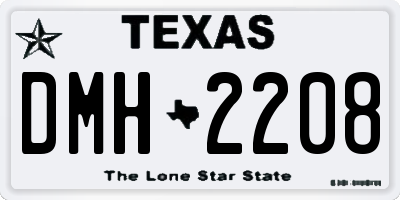 TX license plate DMH2208