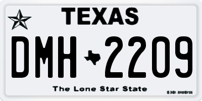 TX license plate DMH2209