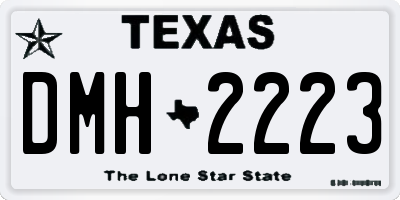 TX license plate DMH2223
