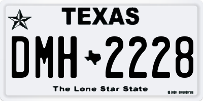 TX license plate DMH2228
