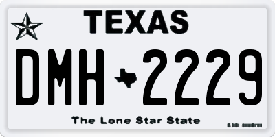 TX license plate DMH2229