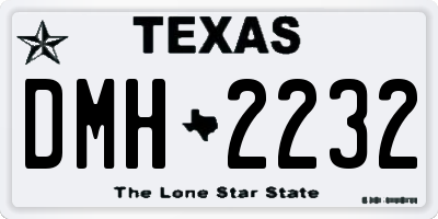 TX license plate DMH2232