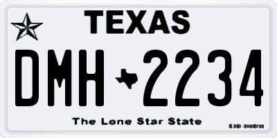 TX license plate DMH2234