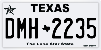TX license plate DMH2235