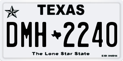TX license plate DMH2240