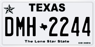 TX license plate DMH2244