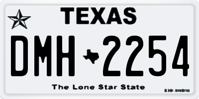 TX license plate DMH2254