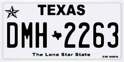 TX license plate DMH2263