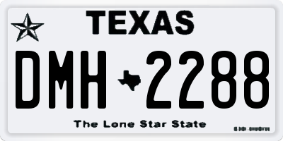 TX license plate DMH2288