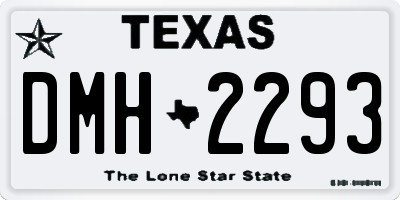 TX license plate DMH2293