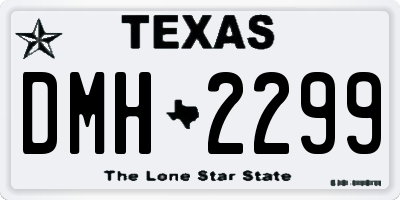 TX license plate DMH2299