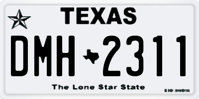 TX license plate DMH2311