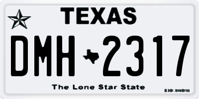 TX license plate DMH2317