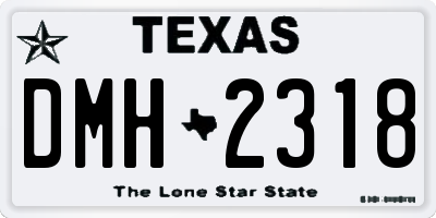 TX license plate DMH2318