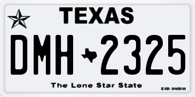 TX license plate DMH2325