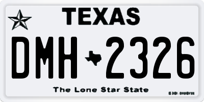 TX license plate DMH2326