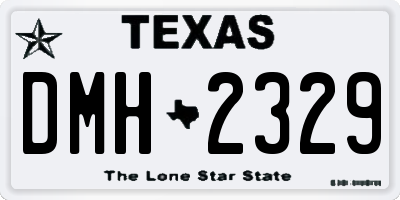 TX license plate DMH2329
