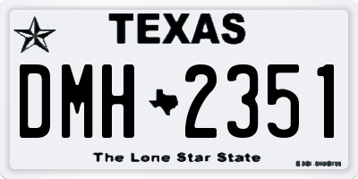 TX license plate DMH2351