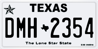 TX license plate DMH2354