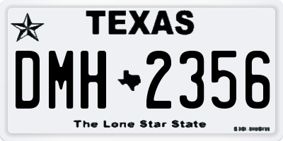 TX license plate DMH2356