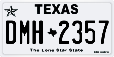 TX license plate DMH2357