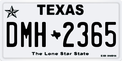 TX license plate DMH2365